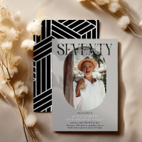 Modern Oval Photo & Signature 70th Birthday