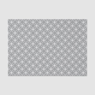 Modern Overlapping Circles Pattern Grey and White Tissue Paper
