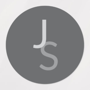 Modern Overlapping Monogrammed Initials   Gray