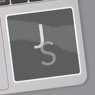 Modern Overlapping Monogrammed Initials   Grey