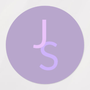 Modern Overlapping Monogrammed Initials   Purple