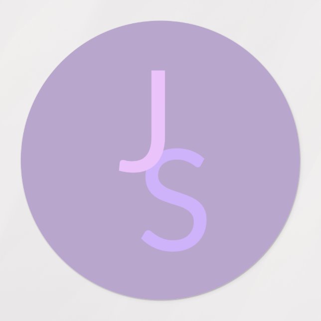 Modern Overlapping Monogrammed Initials | Purple (Design 1)