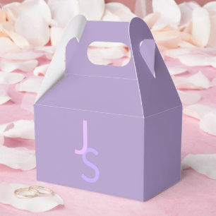 Modern Overlapping Monogrammed Initials Purple Favour Box