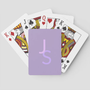 Modern Overlapping Monogrammed Initials Purple Playing Cards