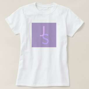 Modern Overlapping Monogrammed Initials   Purple T-Shirt