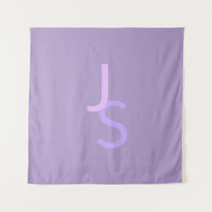 Modern Overlapping Monogrammed Initials   Purple Tapestry