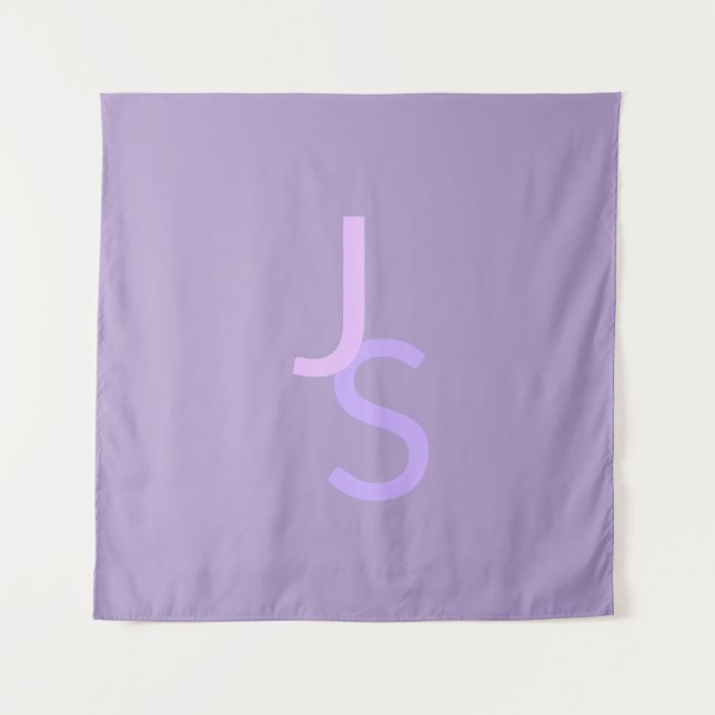 Modern Overlapping Monogrammed Initials | Purple Tapestry (Front)