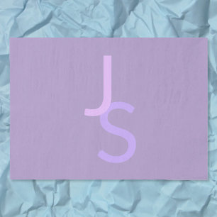Modern Overlapping Monogrammed Initials Purple Tissue Paper
