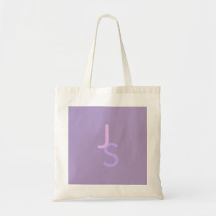 Modern Overlapping Monogrammed Initials   Purple Tote Bag
