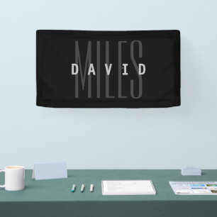 Modern Overlapping Name & Surname Banner