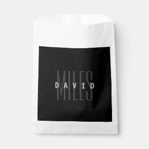 Modern Overlapping Name & Surname Favour Bag