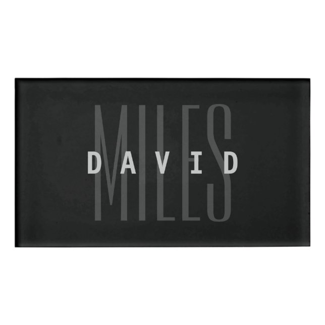 Modern Overlapping Name & Surname Name Tag (Front)