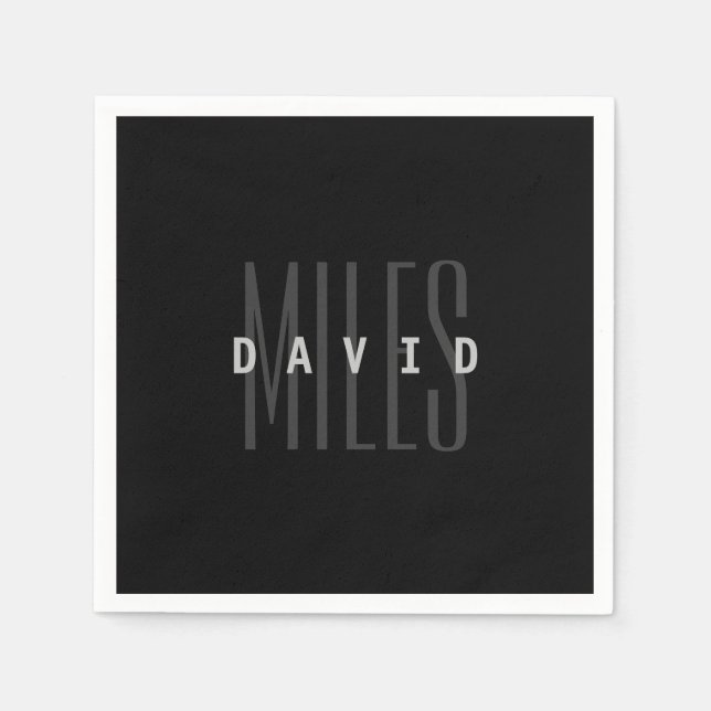 Modern Overlapping Name & Surname Napkin (Front)