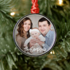 Modern Overlay Personalized Photo Ornament