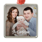 Modern Overlay Personalized Photo Ornament