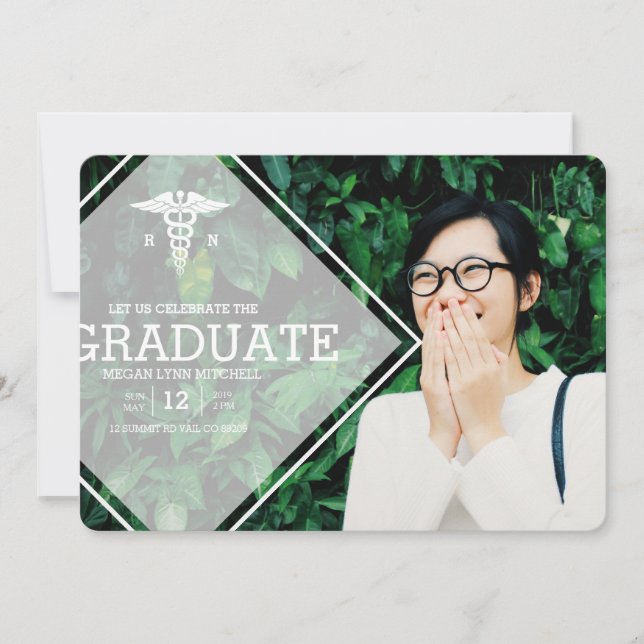 Modern Overlay | RN Graduation Party Photo Invitation (Front)