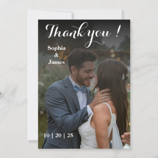 Modern Overlay Wedding Thank You Card