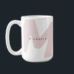 Modern Oversized Monogrammed Initial & Name Coffee Mug<br><div class="desc">Make your morning ritual more personal with this bold and modern monogram name mug. Featuring an oversized initial in a soft, muted pink and a sleek name overlay, this design is a stylish nod to minimalism. Whether you're sipping your favourite coffee, tea, or cocoa, this personalised mug adds a unique...</div>
