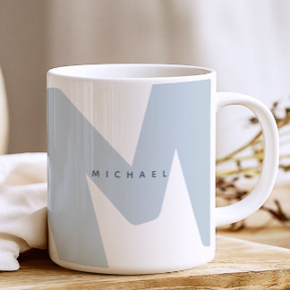 Modern Oversized Monogrammed Initial & Name Coffee Mug