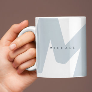 Modern Oversized Monogrammed Initial & Name Magic Mug