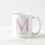 Modern Oversized Monogrammed Initial & Name Coffee Mug<br><div class="desc">Stylish,  modern and trendy mug featuring a large monogrammed initial and name on both sides. If you need any help customising this,  please message me using the button below and I'll be happy to help.</div>