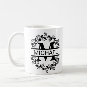 Modern Oversized Monogrammed Initial & Name Coffee Mug