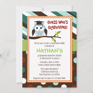 Modern Owl Graduate Invite