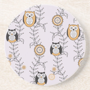 Modern Owls Patterned Coaster