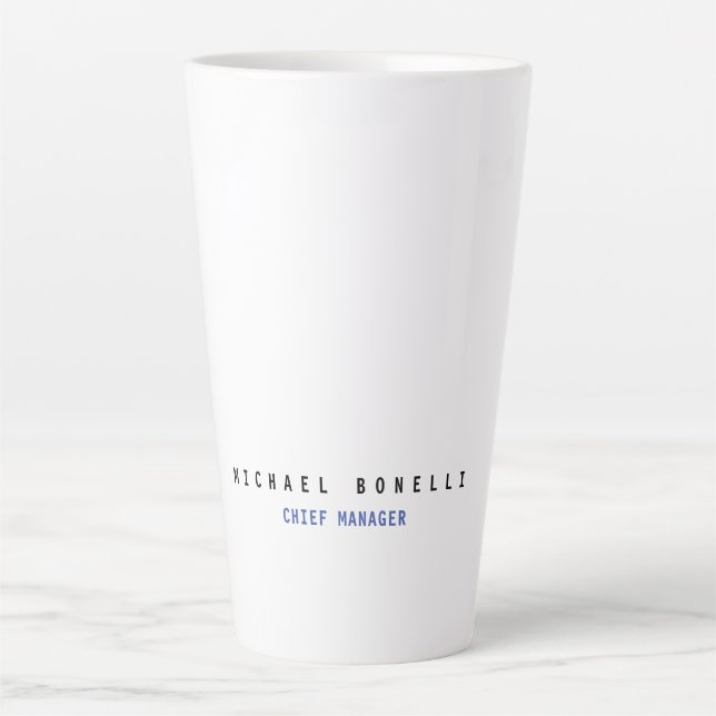 Modern Own Name Professional Minimalist Plain Latte Mug (Front)