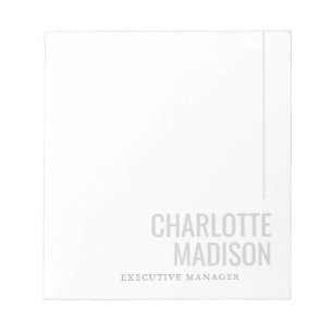 Modern Own Name Trendy Minimalist Plain Notepad