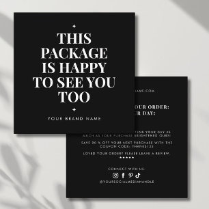 Modern packaging insert business thank you card