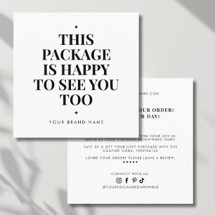 Modern packaging insert business thank you card