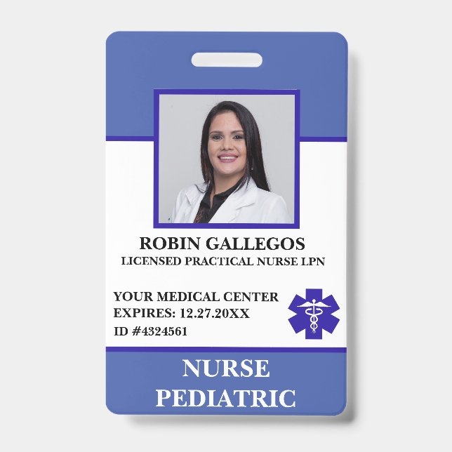 Modern Paediatrics Nurse Hospital Care Clinic ID Badge (Front)