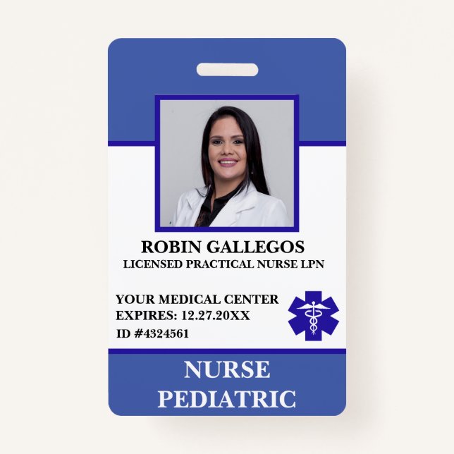 Modern Paediatrics Nurse Hospital Care Clinic ID ID Badge (Front)