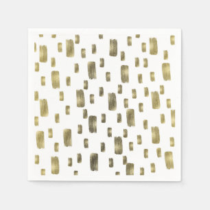 Modern Paint Brush Gold Copper Bronze Sparkle Napkin