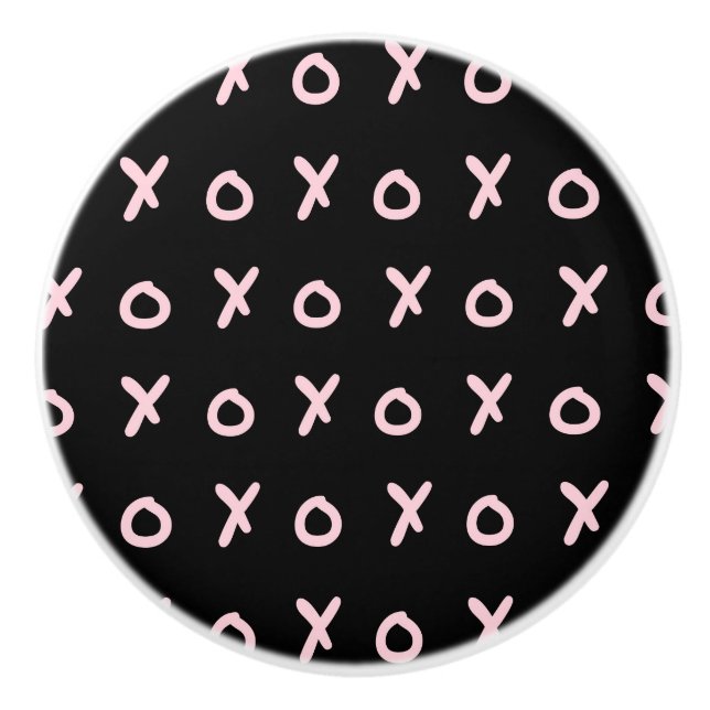 Modern Paint Brush Rose Gold & Navy Blue Sparkle Ceramic Knob (Front)