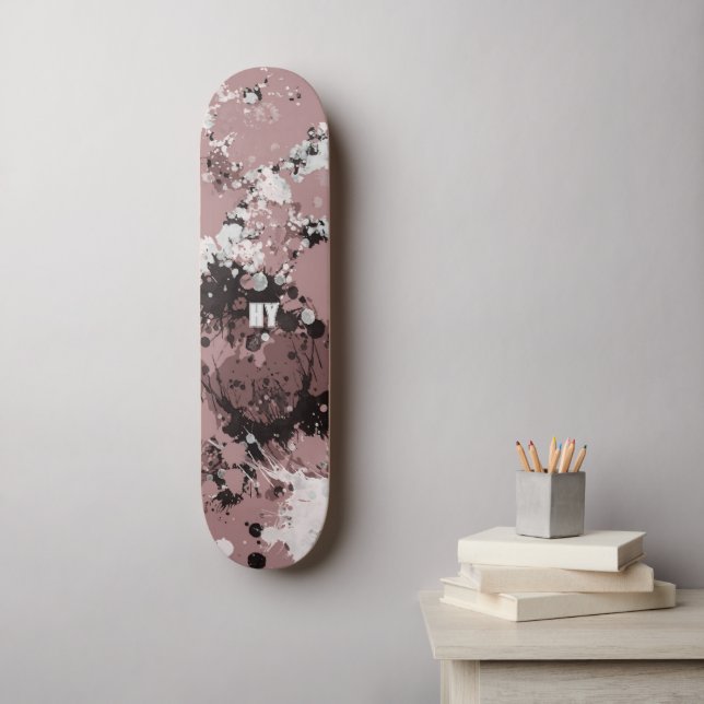 Modern paint splatter personalised  skateboard (Wall Art)