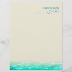 Modern painted abstract sparkle seas letterhead