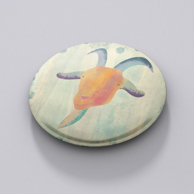 Modern Painted Goat Illustration 6 Cm Round Badge (Creator Uploaded)