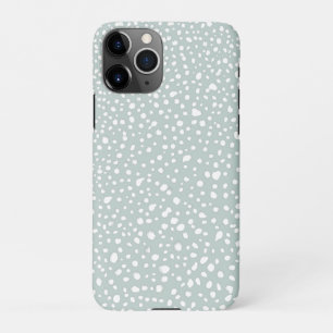 Modern Painted White Dots Grey Blue Mint iPhone 11Pro Case