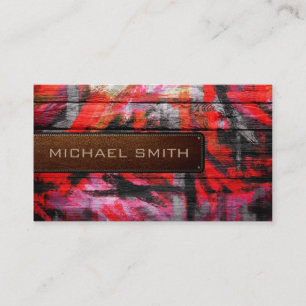 Modern Painted Wooden Elegant Leather Look Business Card