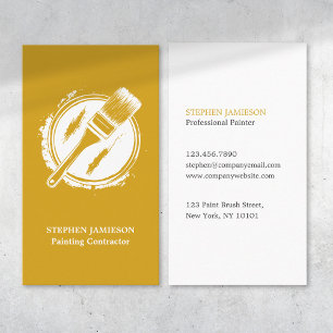 Modern Painter & Decorator Yellow and White  Business Card