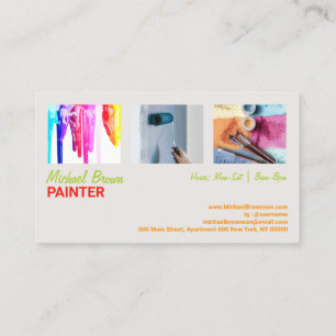 Modern Painter Design with Customisable Photo Business Card