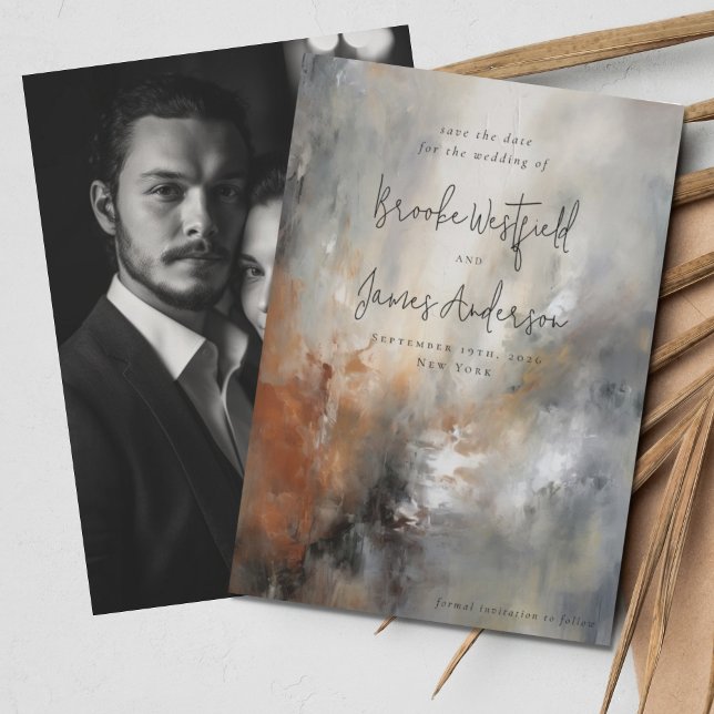 Modern Painterly Abstract Contemporary Wedding Save The Date (Creator Uploaded)