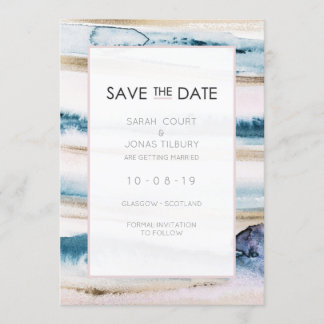 Modern Painterly Watercolour Wedding Save the Date Invitation