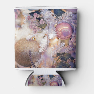 Modern Painting Christmas Tree Purple Decorations Can Cooler