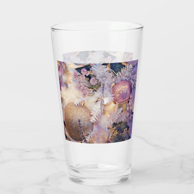 Modern Painting Christmas Tree Purple Decorations Glass (Back)