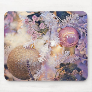 Modern Painting Christmas Tree Purple Decorations Mouse Pad