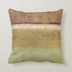 Modern Painting in Earth Tones by Norman Wyatt Cushion