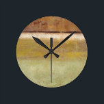 Modern Painting in Earth Tones by Norman Wyatt Round Clock<br><div class="desc">Healthy earth tones permeate this modern painting by Norman Wyatt. The colours of the piece blend together wonderfully,  and would look great in any room of your home. It would also make an amazing gift!</div>